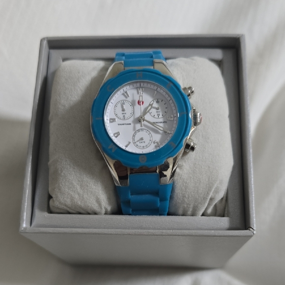 Michele Blue and Silver Women\'s Watch